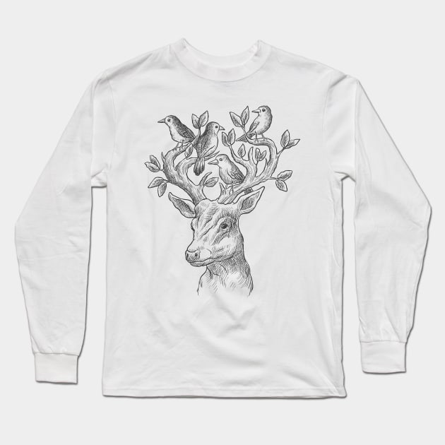 A deer nest Long Sleeve T-Shirt by Digster